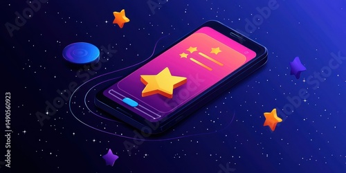 Consumer feedback interface featuring rating sliders and stars Stock photo
