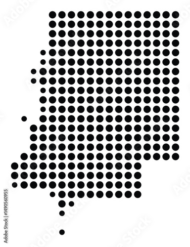 Symbol Map Of the County Faulkner (Arkansas, US) showing the County with a few black dots