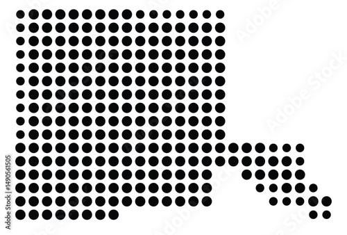 Symbol Map Of the County Jefferson (Arkansas, US) showing the County with a few black dots