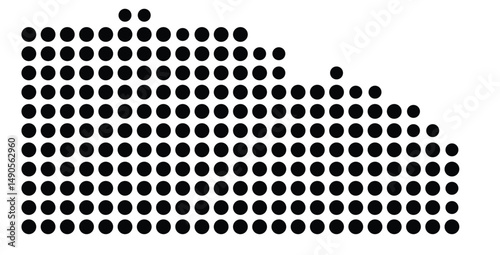 Symbol Map Of the County Union (Arkansas, US) showing the County with a few black dots