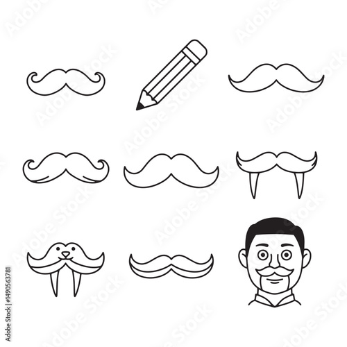 Refined mustache design emphasizing a smooth vintage silhouette