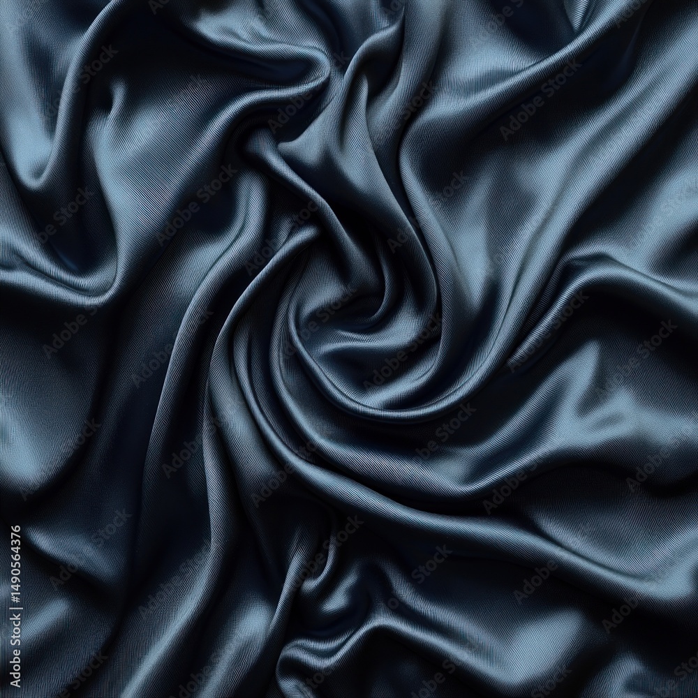 Fototapeta premium Dark blue satin fabric texture