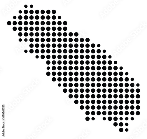 Symbol Map Of the County San Benito (California, US) showing the County with a few black dots