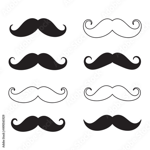 Decorative mustache design with vampire fangs for a bold touch