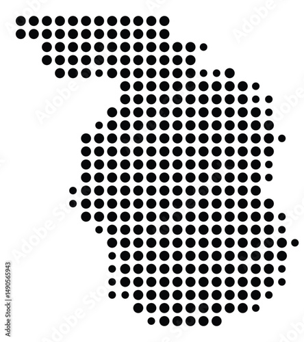 Symbol Map Of the County Chaffee (Colorado, US) showing the County with a few black dots