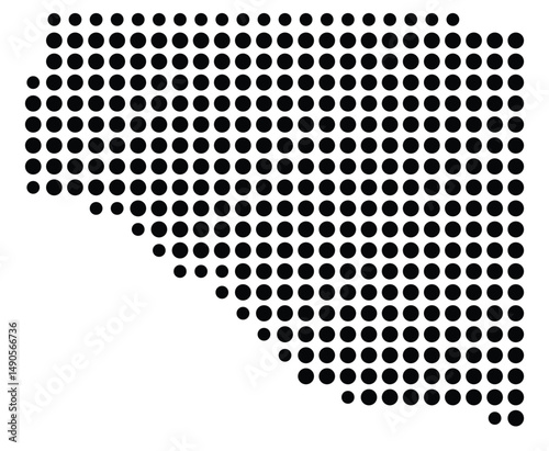 Symbol Map Of the County Gilpin (Colorado, US) showing the County with a few black dots