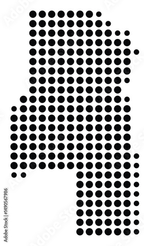 Symbol Map Of the County Routt (Colorado, US) showing the County with a few black dots photo