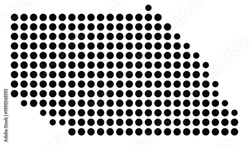 Symbol Map Of the County Saguache (Colorado, US) showing the County with a few black dots