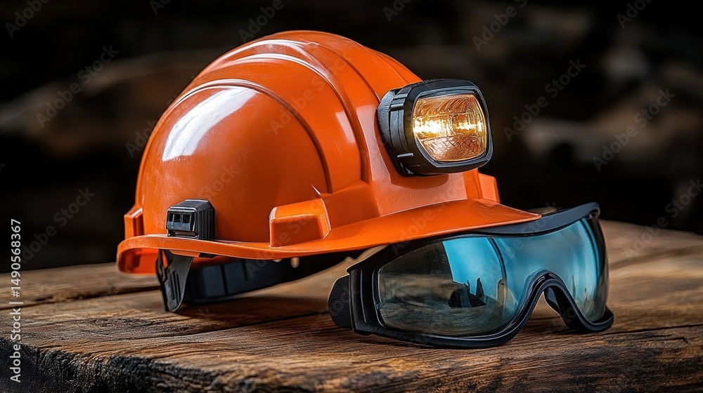 Safety First: Miner's Helmet and Goggles Safety First: Miner's Helmet and Goggles