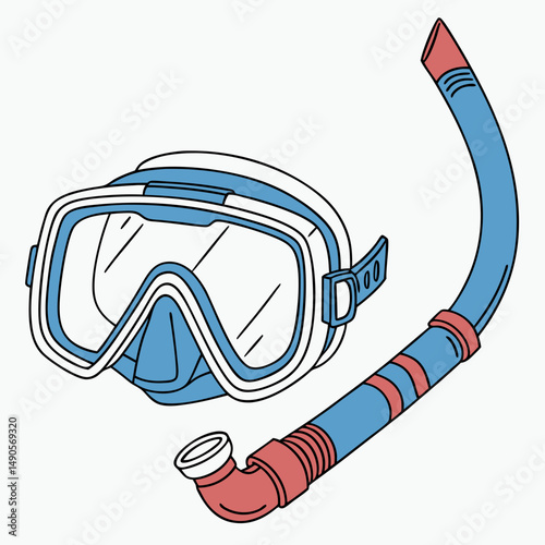 Diving mask and snorkel set underwater gear