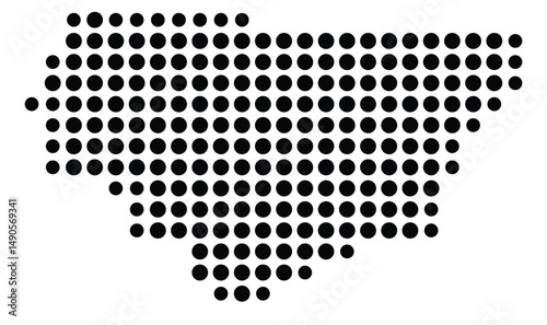 Symbol Map Of the County Gadsden (Florida, US) showing the County with a few black dots
