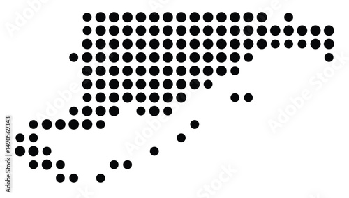 Symbol Map Of the County Franklin (Florida, US) showing the County with a few black dots