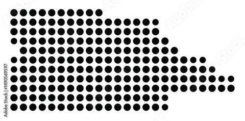 Symbol Map Of the County Hernando (Florida, US) showing the County with a few black dots