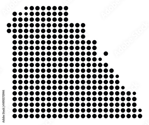 Symbol Map Of the County Polk (Florida, US) showing the County with a few black dots