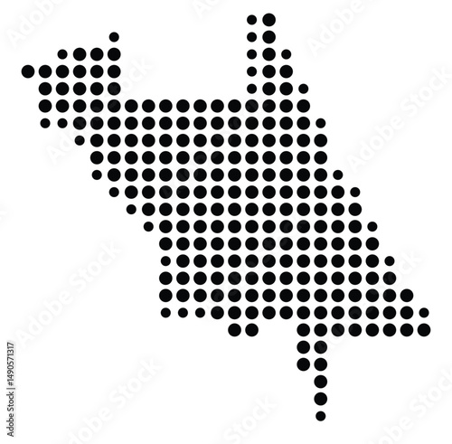 Symbol Map Of the County Volusia (Florida, US) showing the County with a few black dots