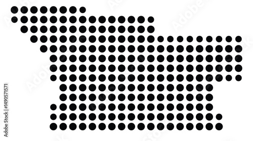 Symbol Map Of the County Atkinson (Georgia, US) showing the County with a few black dots