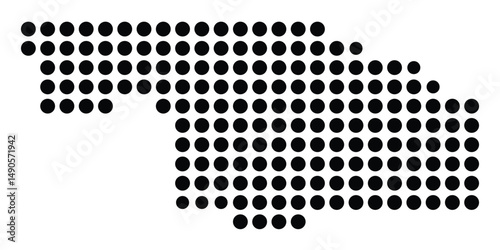 Symbol Map Of the County Ben Hill (Georgia, US) showing the County with a few black dots