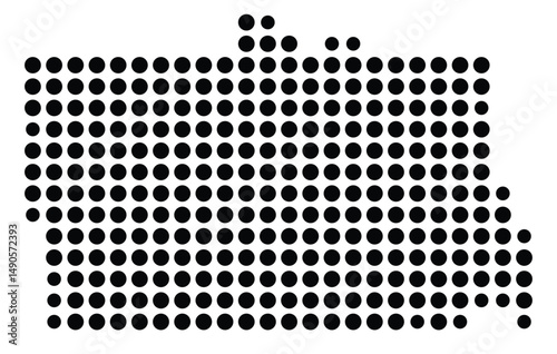 Symbol Map Of the County Calhoun (Georgia, US) showing the County with a few black dots