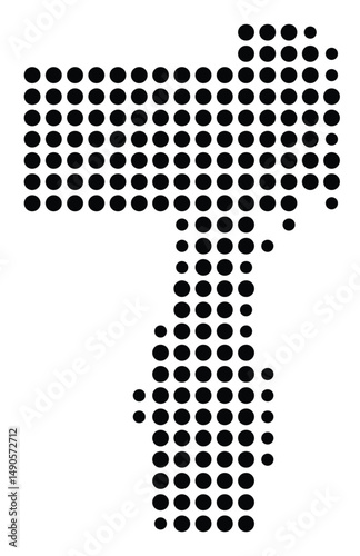 Symbol Map Of the County Charlton (Georgia, US) showing the County with a few black dots