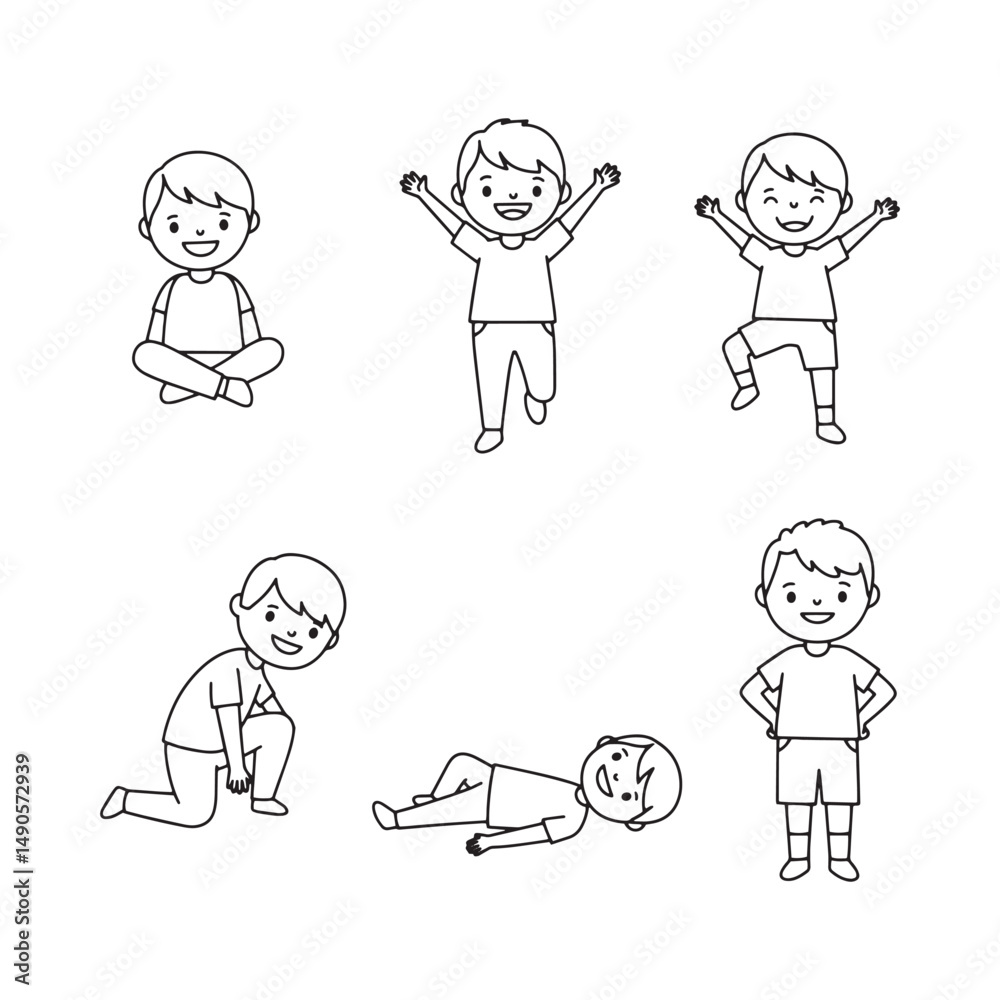 Happy children's graphic capturing vibrant action and fun expressions