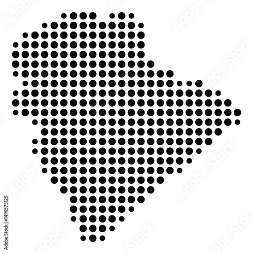 Symbol Map Of the County Columbia (Georgia, US) showing the County with a few black dots