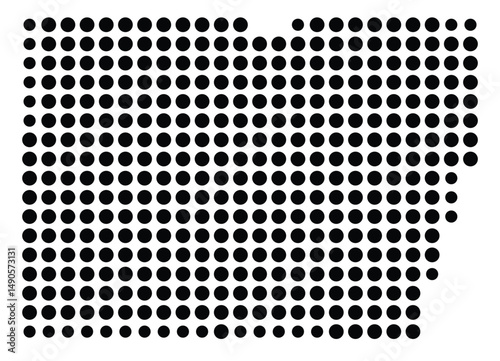 Symbol Map Of the County Colquitt (Georgia, US) showing the County with a few black dots