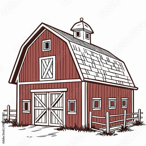Classic red barn farm building rural landscape