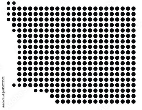 Symbol Map Of the County Crisp (Georgia, US) showing the County with a few black dots