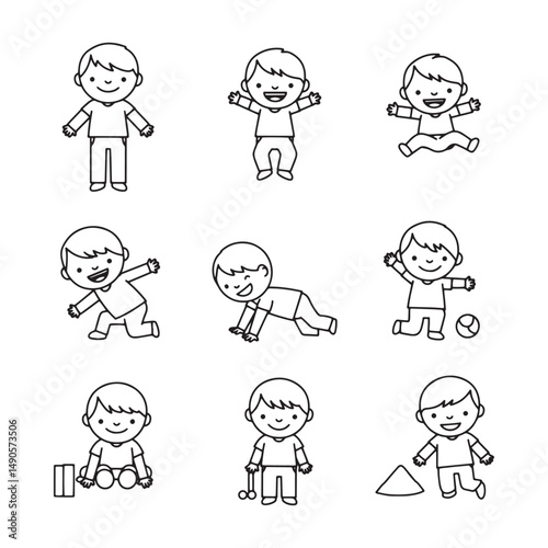 Cute child illustration highlighting expressive cartoon figures with unique styles