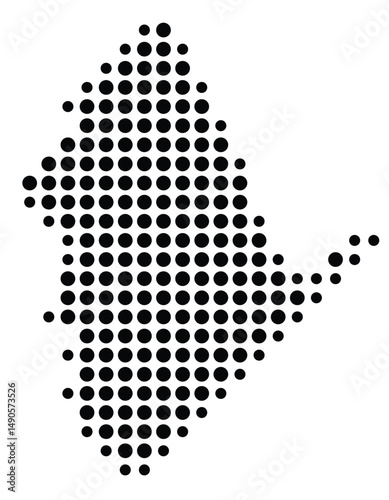 Symbol Map Of the County Dodge (Georgia, US) showing the County with a few black dots