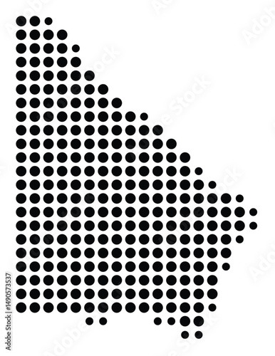 Symbol Map Of the County DeKalb (Georgia, US) showing the County with a few black dots