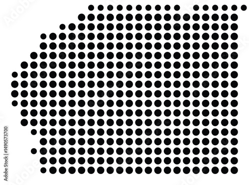 Symbol Map Of the County Dooly (Georgia, US) showing the County with a few black dots