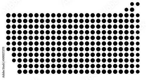 Symbol Map Of the County Dougherty (Georgia, US) showing the County with a few black dots