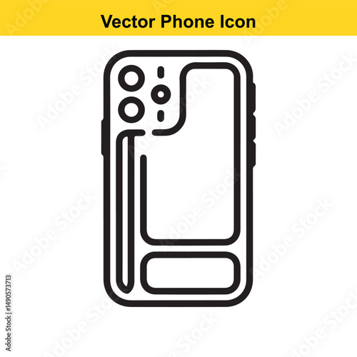Smartphone Back Camera Outline Icon Vector
