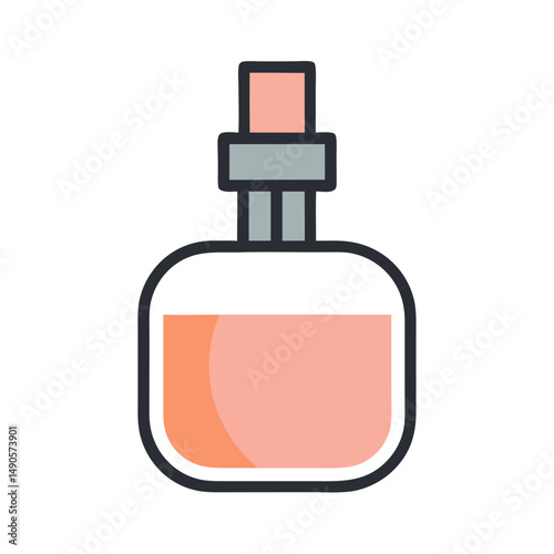 Luxury Fragrance Bottle icon Illustration for Fashion and Makeup Ads

