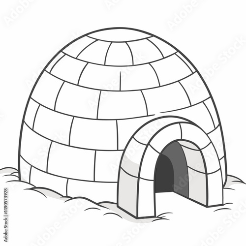 Igloo snow house arctic winter shelter cartoon