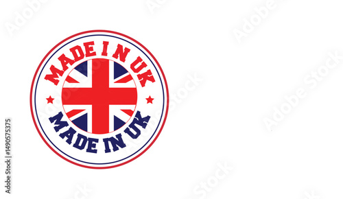 Made in UK vector stamp logo, seal design.