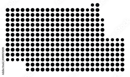 Symbol Map Of the County Pickens (Georgia, US) showing the County with a few black dots