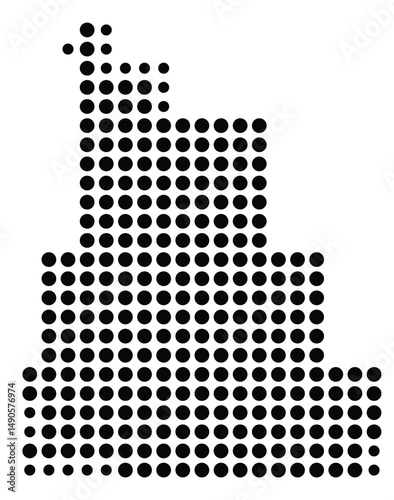 Symbol Map Of the County Schley (Georgia, US) showing the County with a few black dots