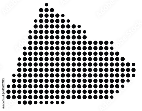 Symbol Map Of the County Stephens (Georgia, US) showing the County with a few black dots