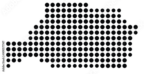 Symbol Map Of the County Spalding (Georgia, US) showing the County with a few black dots