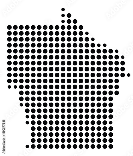 Symbol Map Of the County Terrell (Georgia, US) showing the County with a few black dots