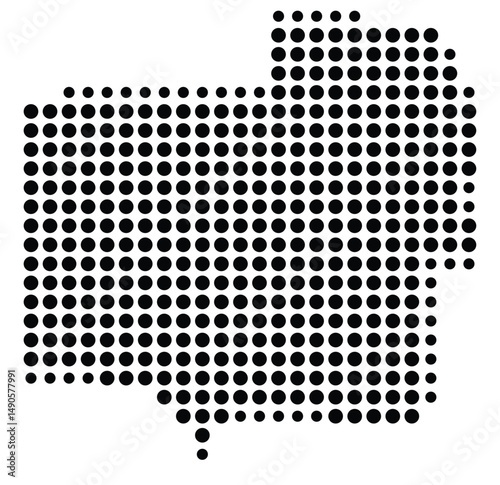 Symbol Map Of the County Turner (Georgia, US) showing the County with a few black dots