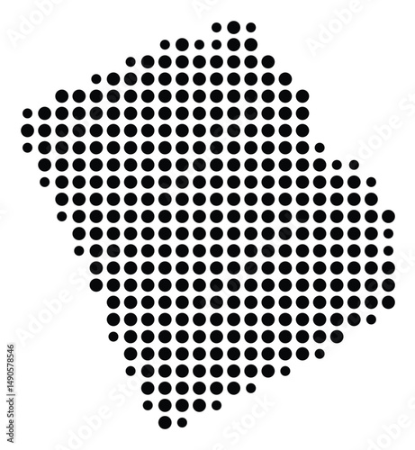 Symbol Map Of the County Wilkinson (Georgia, US) showing the County with a few black dots