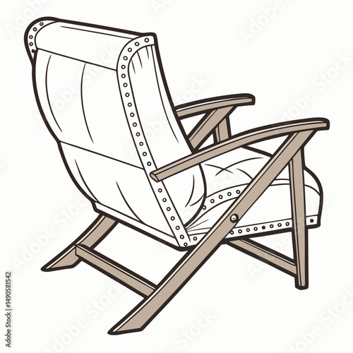 Comfortable upholstered lounge chair wooden frame design