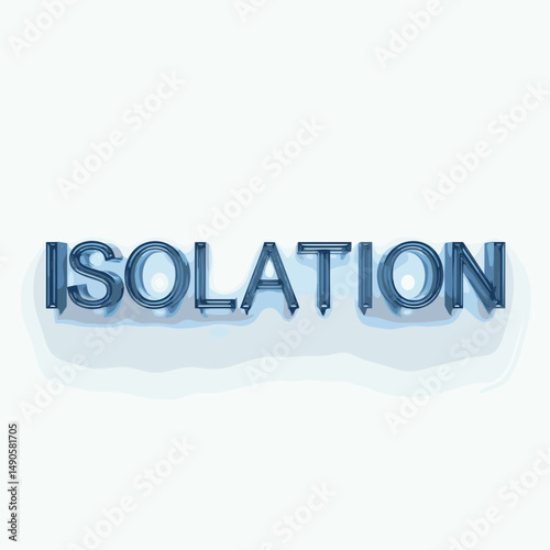 Professional glassy blue isolation word art transparent background