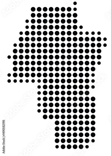 Symbol Map Of the County Adams (Idaho, US) showing the County with a few black dots
