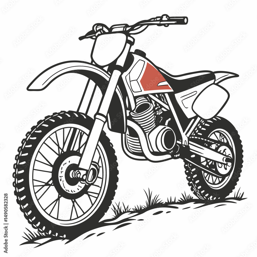 Fototapeta premium Vintage motocross dirt bike off road adventure