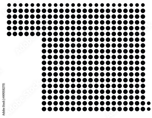 Symbol Map Of the County Boundary (Idaho, US) showing the County with a few black dots photo
