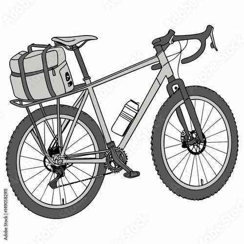 Adventure ready gravel bike with panniers